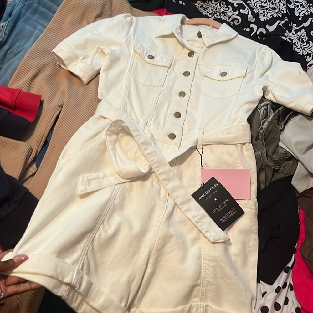 White Denim Rumper
